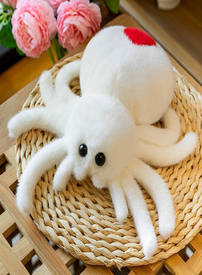 YUDONG Spider Stuffed Animal Toy Pillows，9.8inch Soft Realistic Spider Pillows，Huggable Jumping Spiders,Adorable Pillow Toy Doll for Kids Room Decor, (White) - Image 1